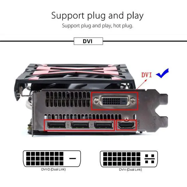 Alt view image 6 of 7 - DVI Virtual Display 24+1 DVI-D Active Adapter Dummy Plug Headless Ghost Emulator Compatible with Remote Desktop Laptop Server NAS Black Color (4K@60Hz)