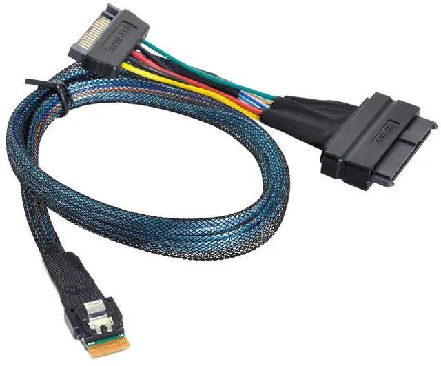 Main image of U.2 U2 SFF-8639 SSD to Slimline SFF-8654 4i NVME PCIe Cable for Mainboard SSD 750 p3600 p3700 M.2
