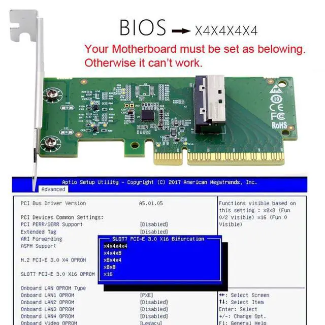 Alt view image 7 of 7 - PCIE 5.0 PCI-Express 8X to MCIO 8i Mini Cool Edge IO SFF-TA-1016 VROC Adapter for Mainboard SSD Graphics Card