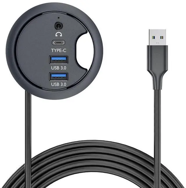 Main image of USB 3.0 Multi HUB 5Gbps to Sound Card USB-C 2 Port USB 60mm Desk Grommet Splitter Dock Station Headphone Mic Audio Interface for Desktop Desk Hole Laptop