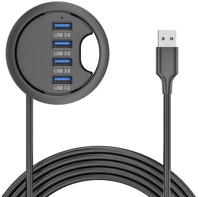 Main image of USB 3.0 Multi HUB 5Gbps to 4 Port USB 60mm Desk Grommet Splitter Dock Station Interface 5Gbps for Desktop Desk Hole Laptop
