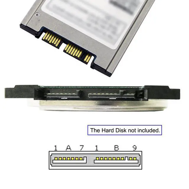 Alt view image 7 of 7 - Micro SATA 7+9p 16pin SSD 1.8" HDD Hard Disk Drive to 2.5" SATA 7+15p 22pin Enclosure 6Gbps for Laptop Desktop