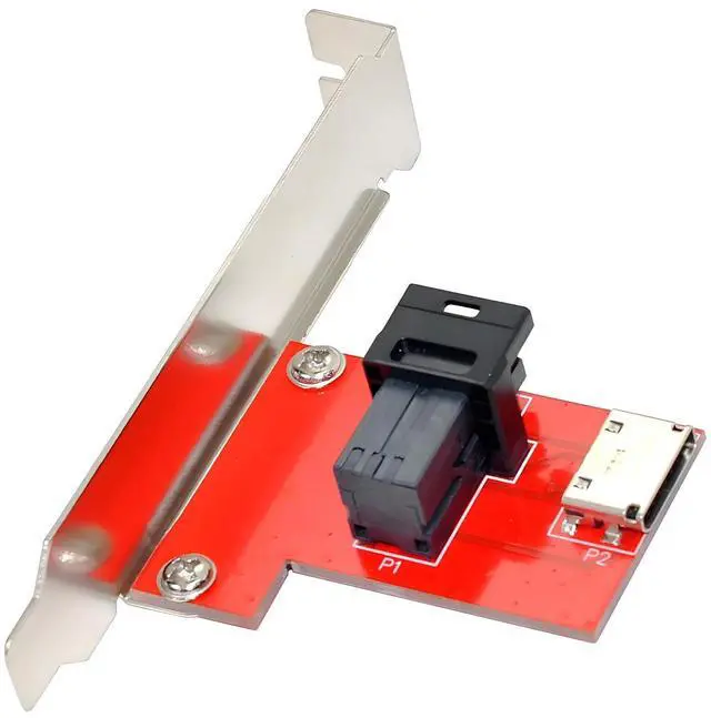 Main image of PCI-Express PCI-E 4.0 SAS HD SFF-8643 Female to Oculink SFF-8612 SFF-8611 Female Adapter PCBA Reversible with 12cm Bracket