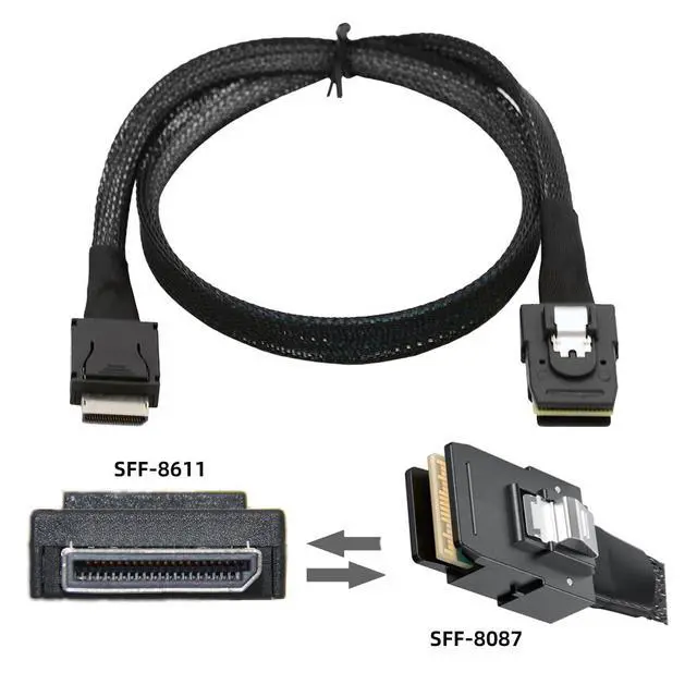 Alt view image 2 of 7 - Oculink PCIe 4.0 PCI-Express SFF-8611 4i to SFF-8087 36Pin PCIE Slimline SSD eGPU Data Active Cable External Graphics Card 50cm