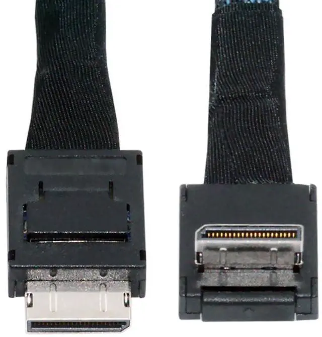 Main image of OcuLink PCIe 4.0 PCI-Express SFF-8611 4i to SFF-8611 Data Active Cable Down Angled 90 Degree Connector for eGPU SSD External Graphics Card 80cm