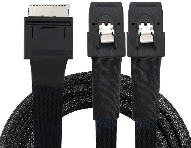Main image of Detachable Bifurcation Virtual Raid Oculink PCIe PCI-Express SFF-8611 8X 8-Lane to Dual SFF-8087 4X SSD Data Active Cable 50cm