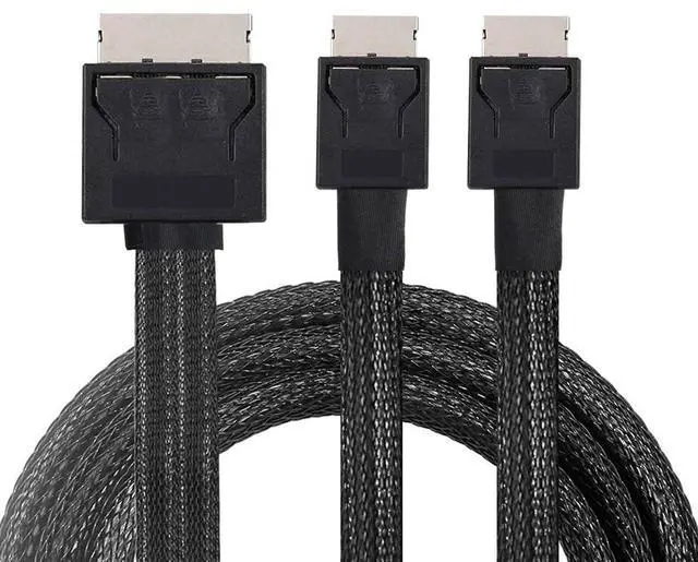 Main image of Detachable Bifurcation Virtual Raid Oculink PCIe PCI-Express SFF-8611 8X 8-Lane to Dual SFF-8611 Oculink 4X SSD Data Active Cable 50cm