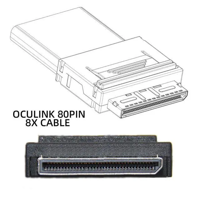 Alt view image 6 of 7 - Detachable Bifurcation Virtual Raid Oculink PCIe PCI-Express SFF-8611 8X 8-Lane to Dual SFF-8611 Oculink 4X SSD Data Active Cable 50cm