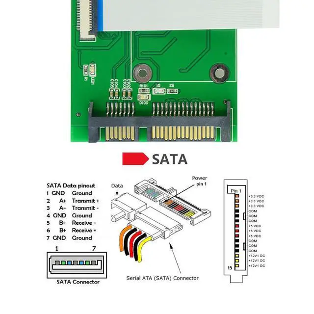 Alt view image 2 of 7 - IDE 40Pin ZIF LIF CE 1.8 Inch SSD HDD MK2008GAL MK3008GAL MK1634GAL MK8010GAH MK8022GAA MK1231GAL Disk to SATA 22Pin Convertor Adapter PC Board with Dual LIF Flat Cable