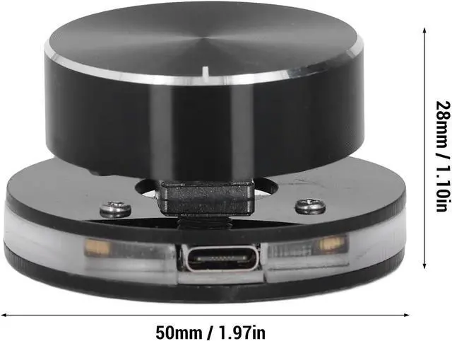 Alt view image 2 of 7 - USB Volume Control Knob for PC, One-Touch Mute Audio Controller with RGB Light, Type-C Plug and Play Multimedia Volume Knob for Windows Computer, Laptop, Desktop and Android Devices