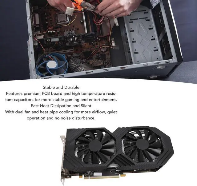 Alt view image 6 of 7 - RX 590 Graphics Card, 8GB GDDR5 256Bit 1440MHz PCI Express 3.0 Gaming GPU with Fan, for PC