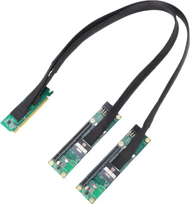 Alt view image 7 of 7 - PCIe 4.0 X16 to SFF 8654 X2 Adapter, Gen4 Split Extender Cable, Plug and Play for Computer Motherboards