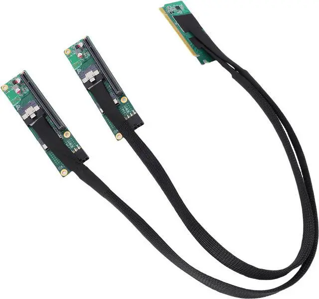 Main image of PCIe 4.0 X16 to SFF 8654 X2 Adapter, Gen4 Split Extender Cable, Plug and Play for Computer Motherboards