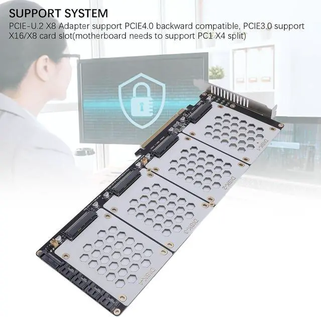 Alt view image 6 of 7 - U.2 to PCIe 4.0 X8 Adapter, Faster Data Transfer Speeds, Wide Compatibility, Easy Installation, PCIE4.0, X8/X16 Support, Quality Materials, Stable Performance, Heat Dissipation