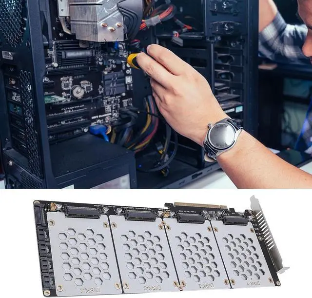 Alt view image 3 of 7 - U.2 to PCIe 4.0 X8 Adapter, Faster Data Transfer Speeds, Wide Compatibility, Easy Installation, PCIE4.0, X8/X16 Support, Quality Materials, Stable Performance, Heat Dissipation