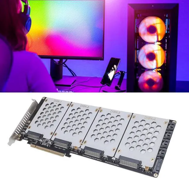 Alt view image 4 of 7 - U.2 to PCIe 4.0 X8 Adapter, Faster Data Transfer Speeds, Wide Compatibility, Easy Installation, PCIE4.0, X8/X16 Support, Quality Materials, Stable Performance, Heat Dissipation