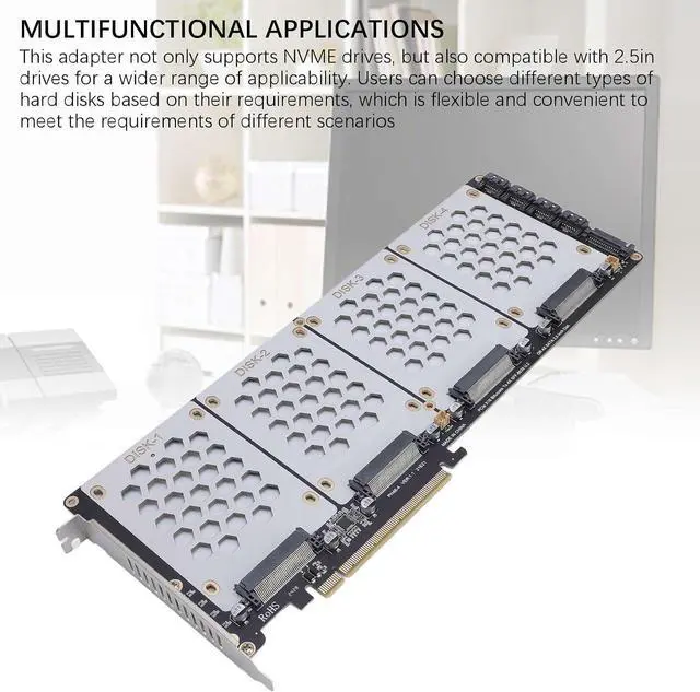 Alt view image 5 of 7 - U.2 to PCIe 4.0 X8 Adapter, Faster Data Transfer Speeds, Wide Compatibility, Easy Installation, PCIE4.0, X8/X16 Support, Quality Materials, Stable Performance, Heat Dissipation