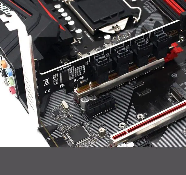 Alt view image 3 of 7 - PCIE to U.2 PCIE X16 Adapter Card 4 Ports U.2 NVME SFF8643 SFF8639 LED Indicator