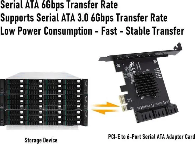 Alt view image 5 of 7 - 6 Port PCI E to Serial ATA 3.0 Controller Expansion Card for Fast Data Transfer Compatible with and Systems