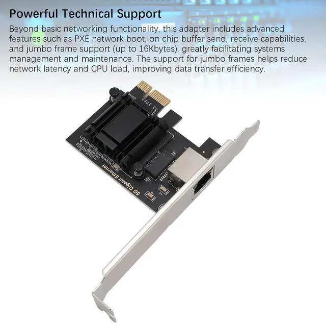 Alt view image 6 of 7 - 5Gbps PCIe Network Card, PCI Express x1 3.1 to RJ45 Ethernet Adapter Network Interface Card with PXE Boot, for Win 10 11 Linux PC