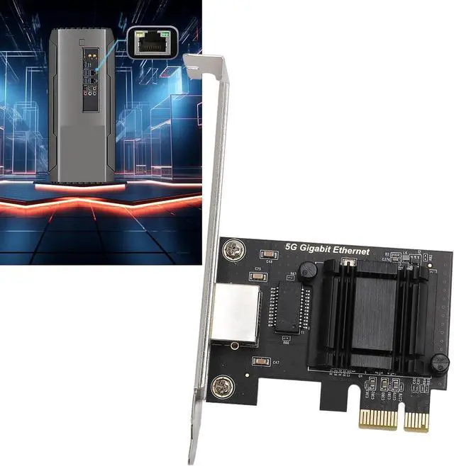 Alt view image 3 of 7 - 5Gbps PCIe Network Card, PCI Express x1 3.1 to RJ45 Ethernet Adapter Network Interface Card with PXE Boot, for Win 10 11 Linux PC