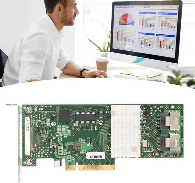 Alt view image 6 of 7 - High Speed Transmission, 2 SAS Interfaces, Flexible Array Configuration, PCIe Interface, High PerformanceController Card 6Gbps 2 SAS SSF 8087 for Computer Disk