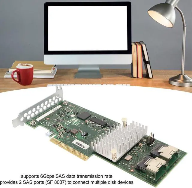 Alt view image 7 of 7 - High Speed Transmission, 2 SAS Interfaces, Flexible Array Configuration, PCIe Interface, High PerformanceController Card 6Gbps 2 SAS SSF 8087 for Computer Disk