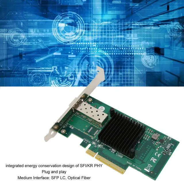 Alt view image 2 of 7 - 1000Mbps PCIe SFP Network Card,82599EN Ethernet Adapter,PCI Express X8 5.0GTS Gigabit Ethernet Card,LC WOL ISCSI SFP Home Gigabit Server Adapter for