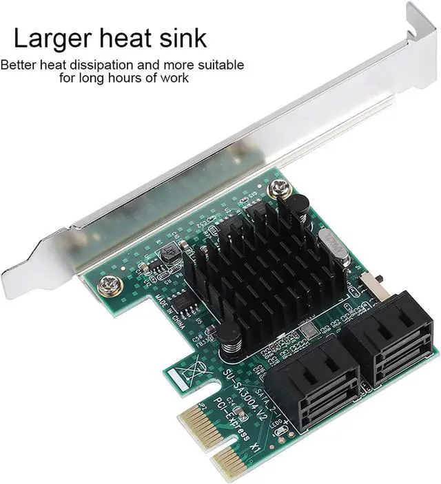Alt view image 4 of 5 - 3.0 Expansion Card 4-Port PCIE to 3.0 Expansion Controller Adapter for Narrow Spaces, Thick GoldPlated PCIE Interface, Card with Larger Heat Sink