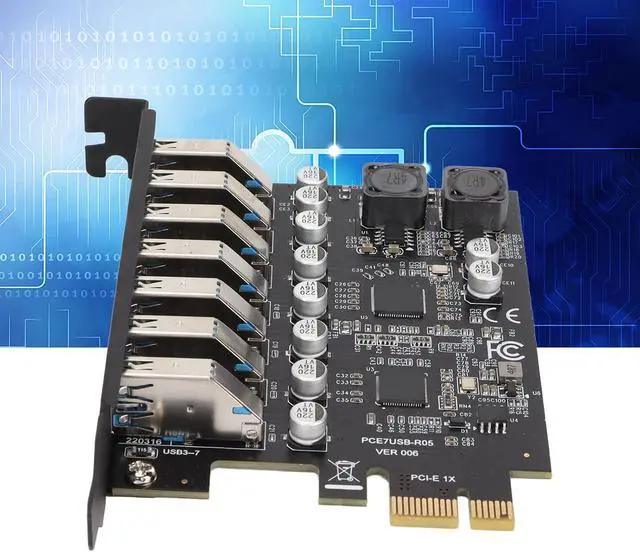 Alt view image 4 of 7 - 7 Port PCIE Expansion Card with High Speed USB 3.2 GEN1 5Gbps, Stable Power for 7, 8, 10, 11,
