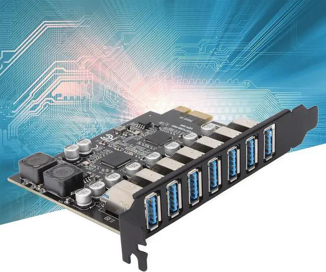 Alt view image 6 of 7 - 7 Port PCIE Expansion Card with High Speed USB 3.2 GEN1 5Gbps, Stable Power for 7, 8, 10, 11,