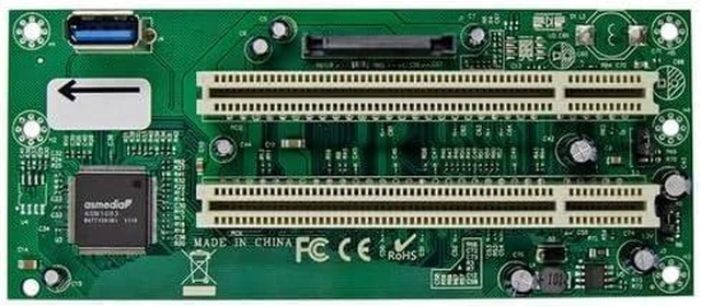 Alt view image 4 of 6 - PCIe x1 to Dual 32-bit PCI Expansion Card USB 3.1 Enabled, External Power, Flat Cable, Compatible with Tax/Sound/Video Cards