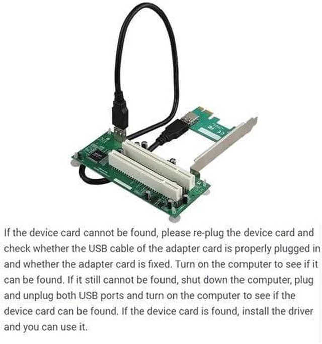 Alt view image 5 of 6 - PCIe x1 to Dual 32-bit PCI Expansion Card USB 3.1 Enabled, External Power, Flat Cable, Compatible with Tax/Sound/Video Cards