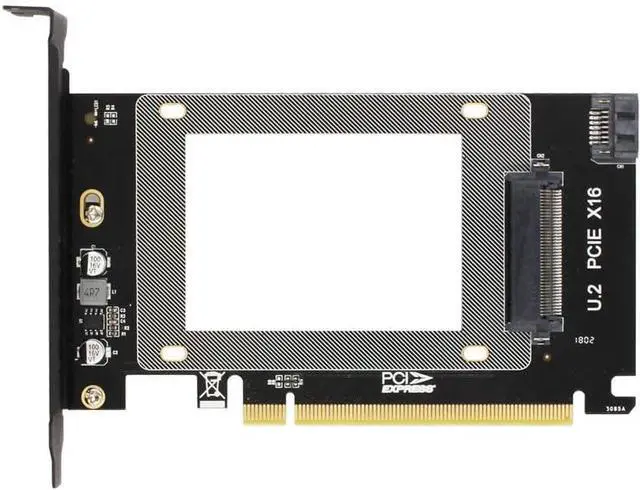 Alt view image 4 of 7 - U.2 to PCIe Adapter SFF-8639 NVMe/SATA SSD Converter Board for PCIe x16 Slot, Full-Speed Gen3, No Driver Needed