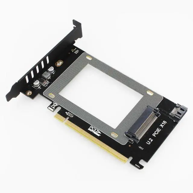 Main image of U.2 to PCIe Adapter SFF-8639 NVMe/SATA SSD Converter Board for PCIe x16 Slot, Full-Speed Gen3, No Driver Needed