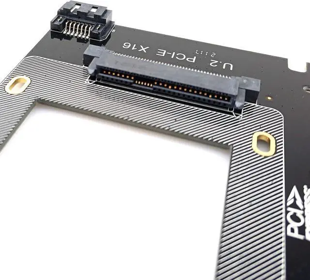Alt view image 6 of 7 - U.2 to PCIe Adapter SFF-8639 NVMe/SATA SSD Converter Board for PCIe x16 Slot, Full-Speed Gen3, No Driver Needed