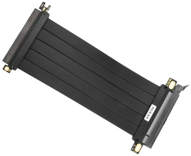 Alt view image 6 of 6 - PCI-E 4.0 180° 16x Riser Cable for GPU Extension: Gold-Plated, TPE/HDPE Shielded, 20cm, 12V/5A 1 Pc