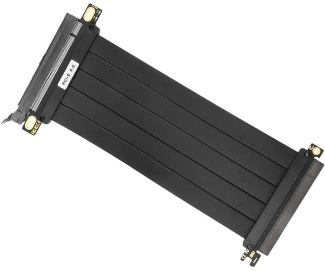 Alt view image 4 of 6 - PCI-E 4.0 180° 16x Riser Cable for GPU Extension: Gold-Plated, TPE/HDPE Shielded, 20cm, 12V/5A 1 Pc