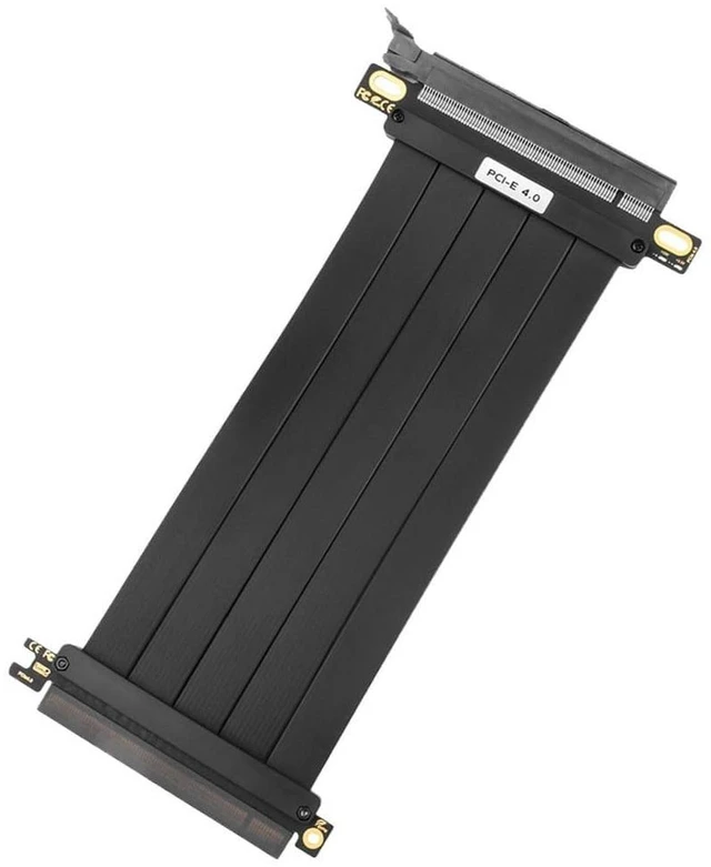 Main image of PCI-E 4.0 180° 16x Riser Cable for GPU Extension: Gold-Plated, TPE/HDPE Shielded, 20cm, 12V/5A 1 Pc