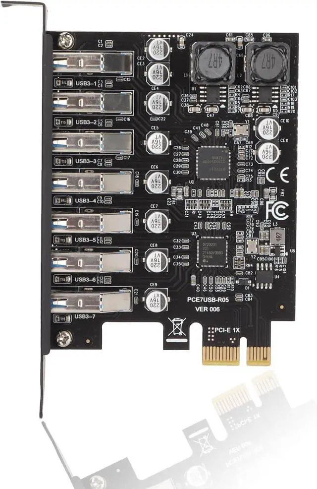 Main image of PCIE to USB 7 Port Expansion Card, PCI Express USB Add in Card, Internal USB 7 Port Front Expansion Card for 7 8 10 11