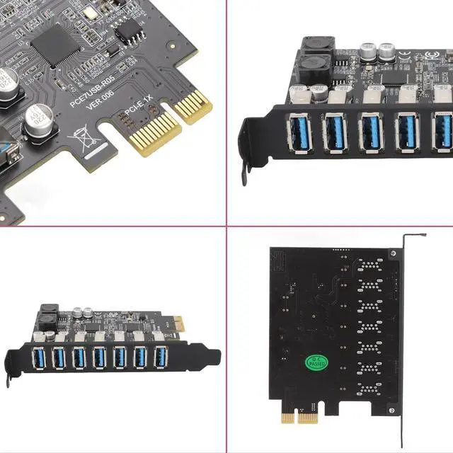Alt view image 5 of 7 - PCIE to USB 7 Port Expansion Card, PCI Express USB Add in Card, Internal USB 7 Port Front Expansion Card for 7 8 10 11
