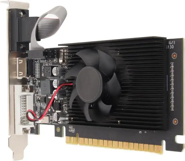 Main image of GT610 Graphics Card, 2GB 64bit GDDR3 Video Card with Cooling Fan for Desktop Computer, PCI Express x16 Interface, HDMI DVI VGA Output Ports