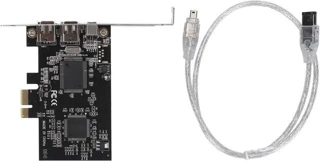 Alt view image 3 of 7 - PCIe Card 1x to 1394, Support 800Mbps Hot Swap Support PCIe Firewire Riser Card for Port 1394A 4 Pins