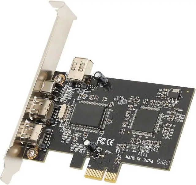 Alt view image 3 of 7 - PCIE Card, PCI Ex1 to External IEEE 1394 Adapter Controller 4 Ports (2 x 6 Pin and 1 x 4 Pin) with Low Bracket for for Server 2003,Vista 7