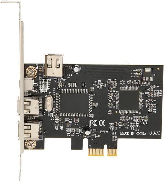 Alt view image 7 of 7 - PCIE Card, PCI Ex1 to External IEEE 1394 Adapter Controller 4 Ports (2 x 6 Pin and 1 x 4 Pin) with Low Bracket for for Server 2003,Vista 7