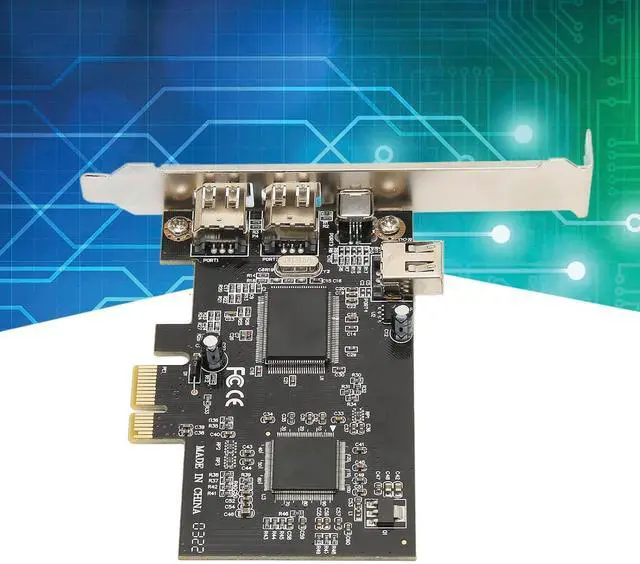 Alt view image 4 of 7 - PCIE Card, PCI Ex1 to External IEEE 1394 Adapter Controller 4 Ports (2 x 6 Pin and 1 x 4 Pin) with Low Bracket for for Server 2003,Vista 7