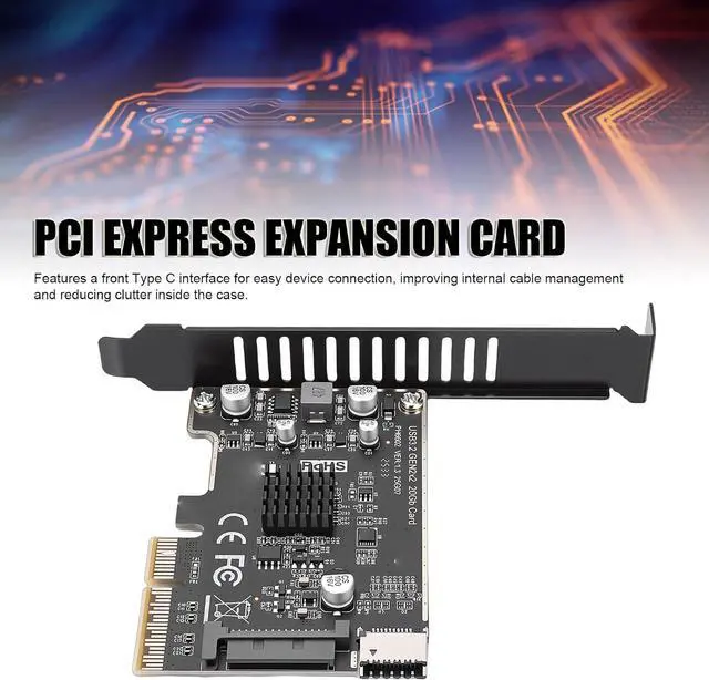 Alt view image 5 of 7 - PCIe Expansion Card for Desktop PC, USB3.2GEN2 x2 20Gbps, PCIE X4 X8 X16, PCI Expree to USB Expansion Card
