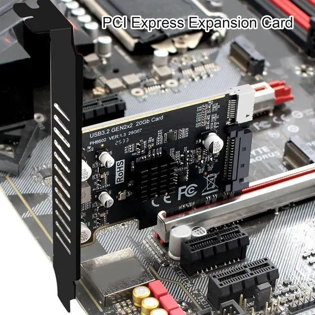 Alt view image 3 of 7 - PCIe Expansion Card for Desktop PC, USB3.2GEN2 x2 20Gbps, PCIE X4 X8 X16, PCI Expree to USB Expansion Card