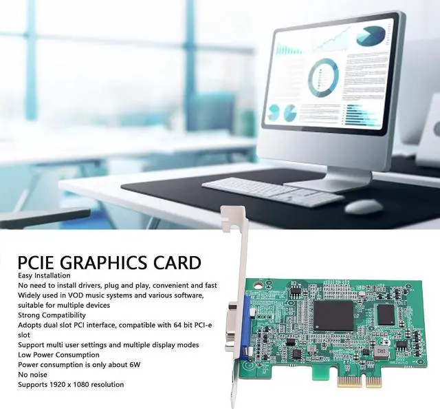 Alt view image 6 of 7 - PCIe Graphics Card, No Driver Needed, Dual Slot PCI Interface, Support Multiple Display Modes, for VOD Music Systems and Multiple Devices
