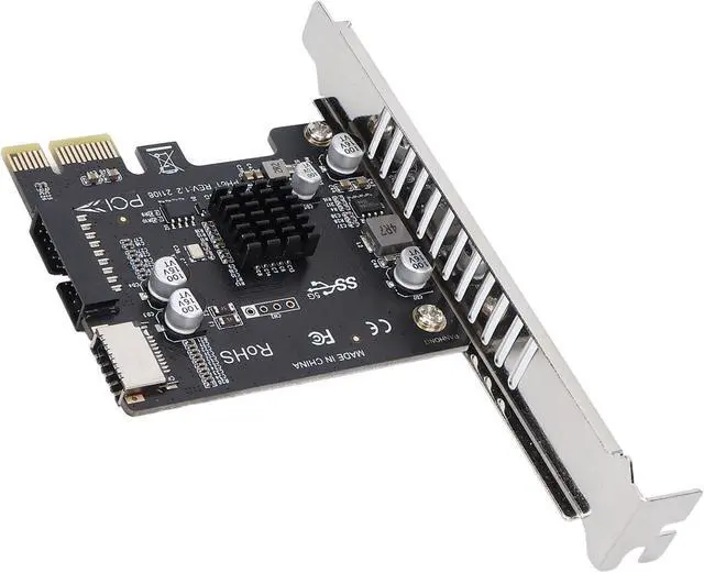 Alt view image 4 of 7 - Hard Disk Expansion Transfer PCIE 1x to USB 3.1 Adapter Card, Connector 1: USB 3.0 20Pin Socket, Connector 2: USB 3.1 20Pin Front Panel Connector